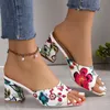 Hohe Qualität Schuhe für Frauen Offene spitze frauen Hausschuhe Sommer Outdoor Casual Chunky Heels Große Größe Hausschuhe Zapatillas Mujer