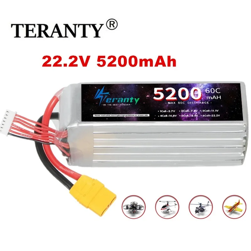 6S 5200mAh Lipo Batterie 22,2V 60C Softcase mit EC5 Stecker für RC Auto FPV Drone Desert Truck RC Racing Hobby Teile XT60 T XT90