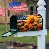 1pc, Us Flag And Sunflower Design, Mailbox Decoration Cover, Mailbox Cover, Mailbox Wrap, Yard Decor, Garden Decor