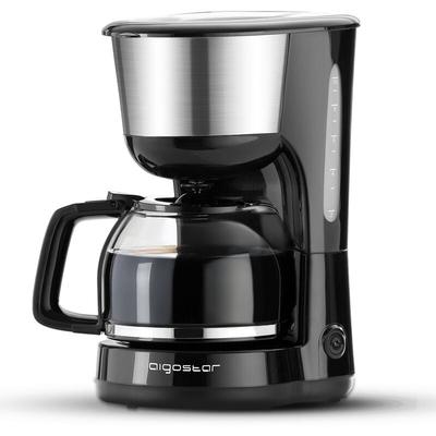 Kaffeemaschine Edelstahl, 1000watt Filterkaffeemaschine Glaskanne bis 10 Tassen, 1,25l,