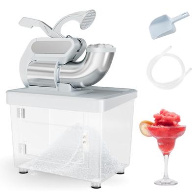 Costway 300W Commercial Ice Crusher with Dual Blades and Safety Switch-Gray