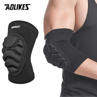 AOLIKES 1Pair Elbow Pads Elbow Protector Volleyball Sponge Support Compression Elbow Braces for