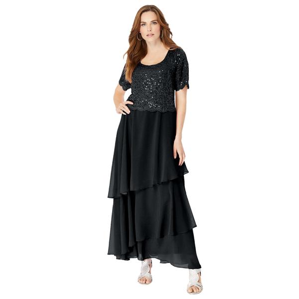 plus-size-womens-chiffon-tiered-maxi-dress-by-roamans-in-black--size-16-w-/