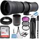 Commander Optics Super 420-800mm / 1600mm (with 2X Teleconverter) f/8 Manual Telephoto Zoom Lens for Olympus/Panasonic Micro Four Thirds Mirrorless Digital Cameras + Photo Essential Accessory Kit