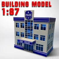1:87 HO Skala Outland Polizei Büro Staion Regierung Gebäude Morden Modell
