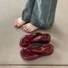 2024 neue Sommer Clip Toe Frauen Hausschuhe Mode elegante dicke Boden rutschen Schuhe Damen Outdoor