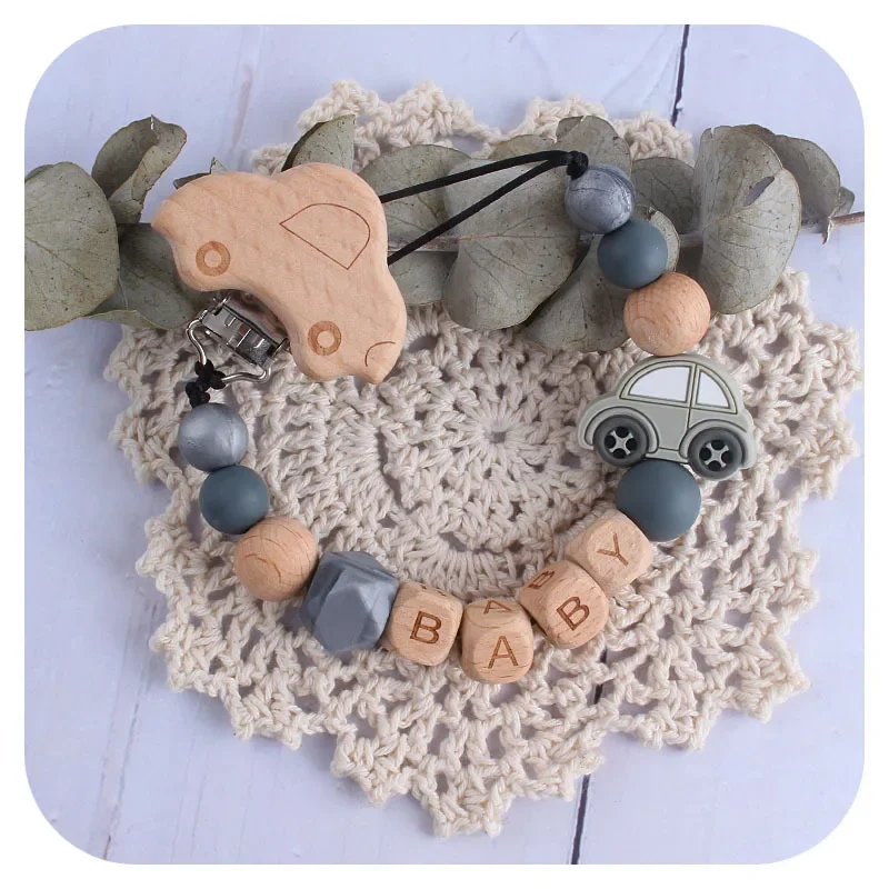 Bébé fait à la main bricolage personnalisé nom chaîne sucette Clips mamelon support factice Clip infantile alimentation dentition jouet à mâcher cadeau sans BPA