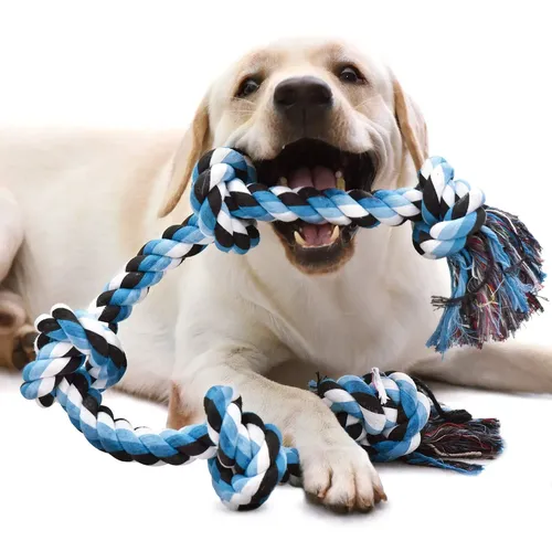 Hund Seil Spielzeug für Aggressive Kauer 3 Füße 5 Knoten Unzerstörbar Hund Kauen Spielzeug Tough