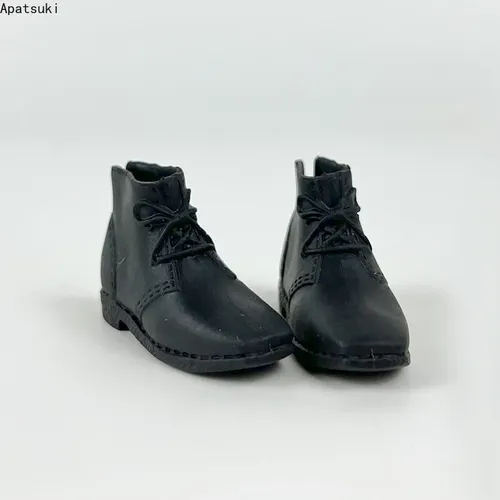 1/6 schwarze Plastik mode Stiefel Schuhe für Ken Boy Puppen schuhe für Barbies Freund Ken Puppen