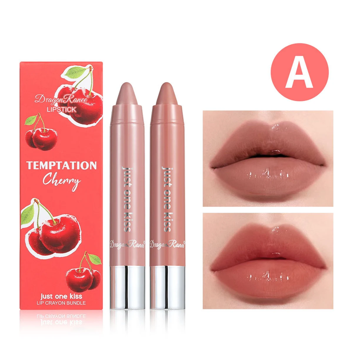 Dragon Ranee 2 teile/satz Feuchtigkeitsspendende Kreide Lippenstift Bleistift Lang Anhaltende Feuchtigkeitsspendende Lip Liner Feste Frucht Lip Nektar Image
