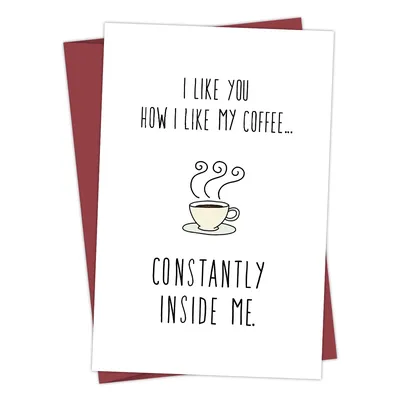 Carte de Saint-Valentin pour petit ami carte de remerciement café coquin Léon cadeau pour mari