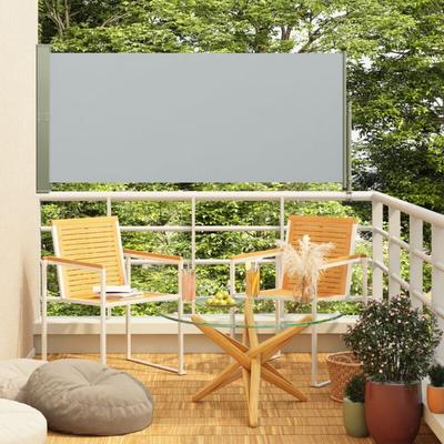 Seitenmarkise Ausziehbar Windschutz Sonnenschutz Markise Balkon Sichtschutz 140x300 cm Grau Image