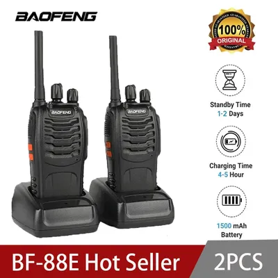 Baofeng BF-88E PMR Handheld Intercom Communicator 16 Channel Long-Distance Conversation Walkie Talkie 5W 446MHz Home Hotel Radio