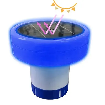 Solar Pool Ionizer Light Up Chlorine Holder Chlorine Tablets Floater Solar Pool Chlorine Floater