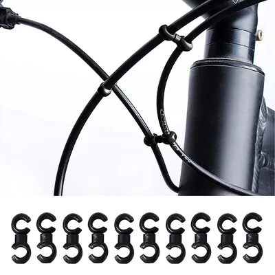 Bicycle Brake Gear Cable S Style Buckle Hose Guide Black Cross Line Clip Ring Clasp Cycling