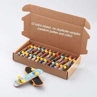 12pcs/lot Metal Bridge Finger Skateboard Frosted Surface Double Warping Plate Mini Skateboard Random