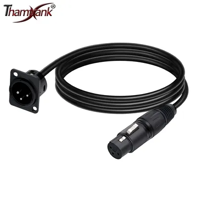 D Type 3Pins Male/Female XLR Panel Mount to Male/Female Connector Pass Through Audio Extension Cable