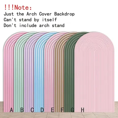 Mehofond Pink Stripe Arched Wall Photography Backdrop Child Birthday Party Spandex Background