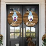 Door Hanger Seasonal Welcome Sign with Interchangeable Holiday Pieces for Front