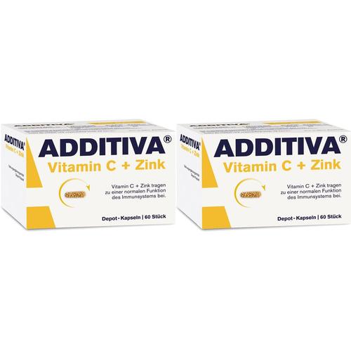 Additiva Vitamin C + Zink Depot 300 mg Kapseln Doppelpack 2x60 St