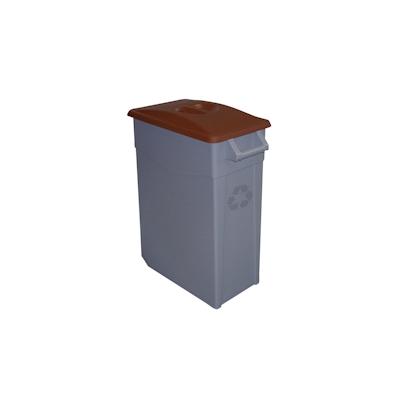 DENOX Zeus Abfallbehälter geschlossen 65 Liter. Farbe Braun.