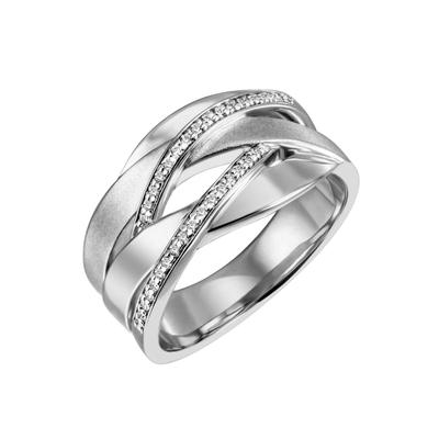 Fingerring FIRETTI "Schmuck Geschenk Silber 925 Silberring Silberring vergoldet glitzernd" Gr. 54, silber (silberfarben, kristallweiß, kristallweiß), Fingerringe, Damen, 54, Silber 925 (Sterlingsilber), 4,6mm, mit Zirkonia (synth.) Image