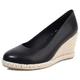 Women Wedge Heel Espadrilles Round Toe High Heel Shoes Slip On with Platform Comfort Daily Shoes P26322FJ Black Size 2 UK/35