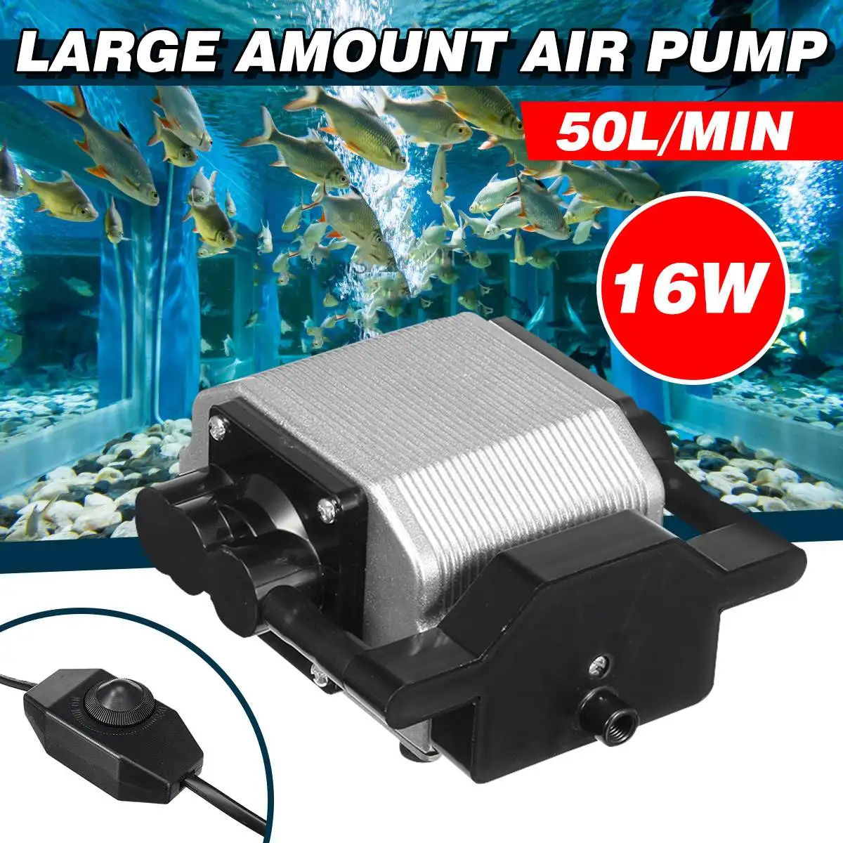 50L/min 16w Hohe Energie Leistungsstarke Kompressor Aquarium Zunehmende Sauerstoff Luftpumpe 1800L/H 40db Ultra Stille für Aquarium Teiche Image