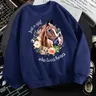 Just A Girl Who Loves A Horse Hoodies Flower Horse Long Sleeves Casual Long Sleeves High Street