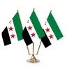 14*21cm die syrische arabische Republik Drei-Sterne-Flagge Banner stehend Set Büroraum Dekoration
