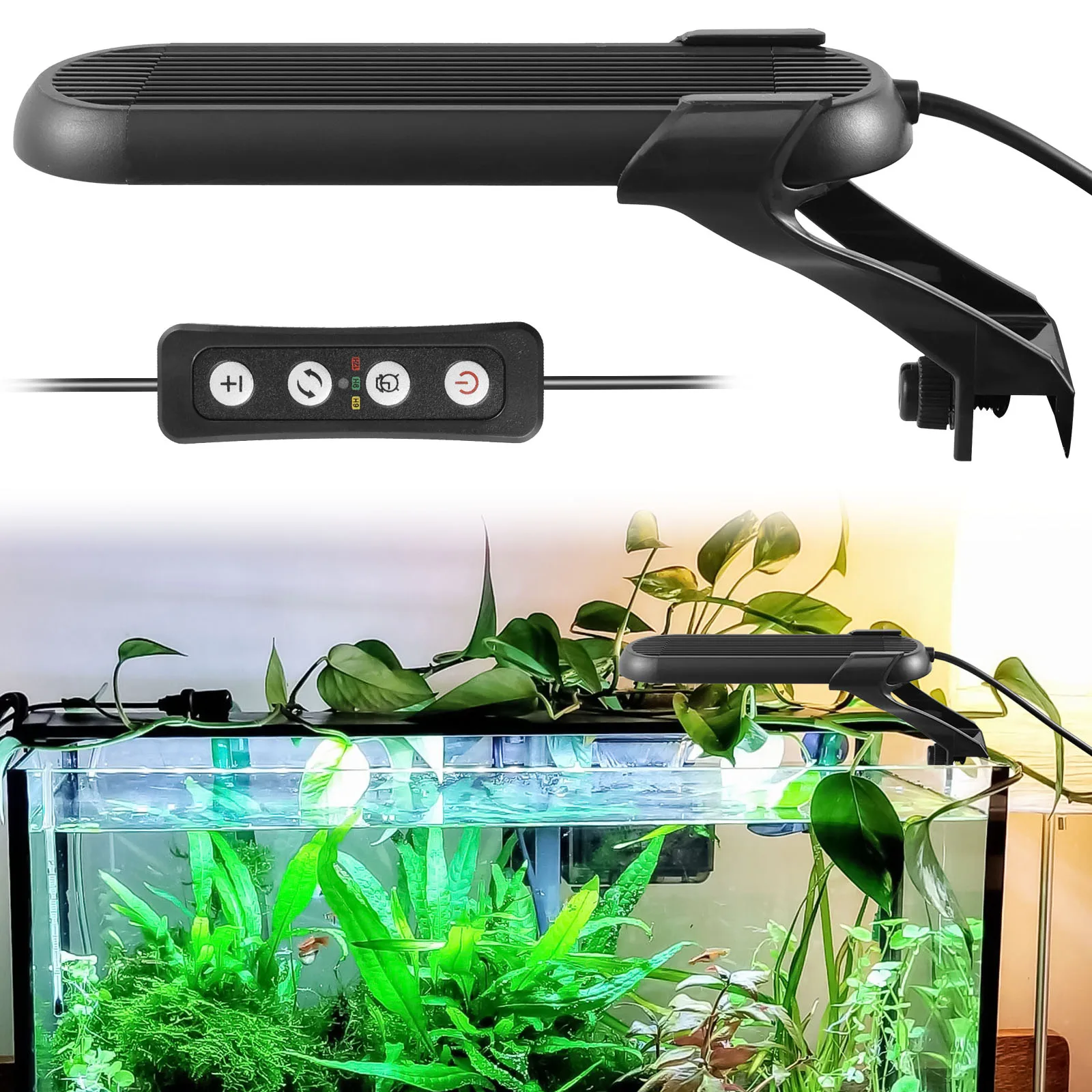 USB Aquarium Licht Einstellbare LED Wasserdichte Clip-on Lampe mit Fernbedienung Wasserpflanze Beleuchtung Licht Für Aquarium Image