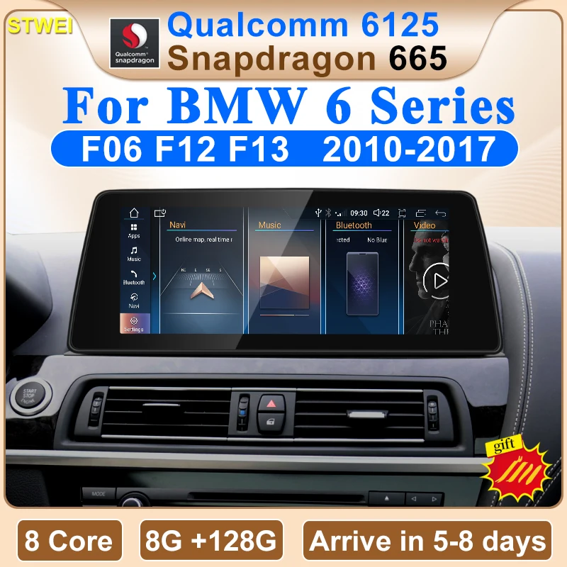 STWEI ID8 Qualcomm Snapdragon 665 Android 12 Drahtlose CarPlay AUTO Für BMW 6 Serie F12 F13 CIC NBT Auto Multimedia Player GPS Image