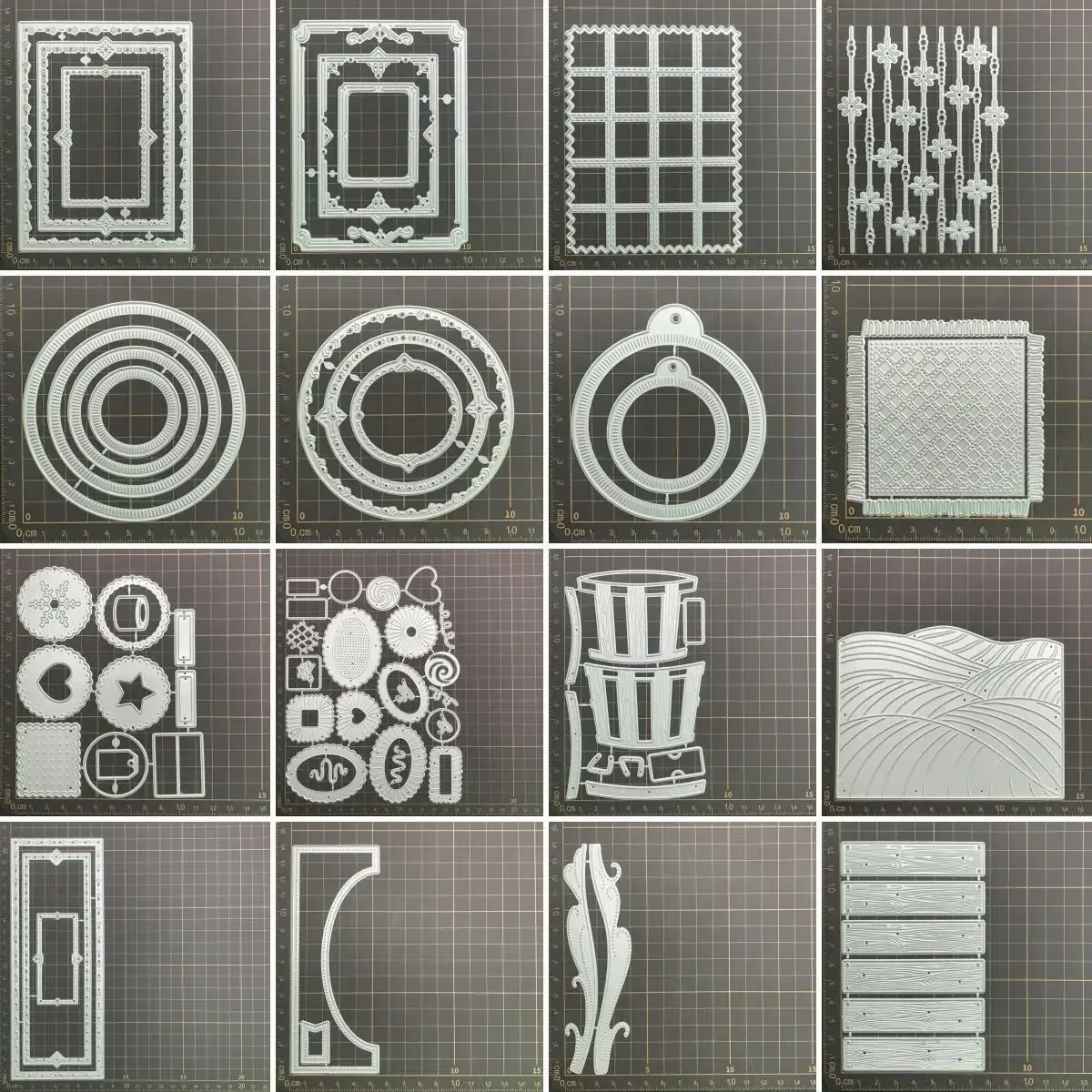 Matrices de découpe en métal, 22 sortes de cadres géométriques, pochoirs pour bricolage, Scrapbooking, gaufrage décoratif, artisanat, moule de découpe