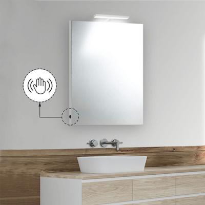 Badezimmerspiegel 70x100 cm mit Touch-Schalter und LED-Lampe
