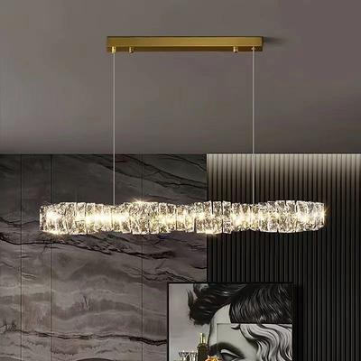 LED Chandelier 80/100/120cm 1-LightDimmable Metal/Crystal Electroplated Finishes Island Nordic Style Cafes Offices Unique Design 110-240V ONLY DIMMABLE WITH REMOTE CONTROL