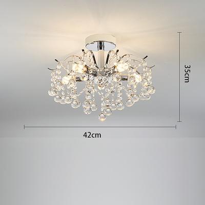 LED Chandelier 42/50/60/80/100cm 5/8/10/12/15Head Bulb Not Included Electroplated Finish Crystal Metal Modern Contemporary Style Bedroom Dining Room MIni Pendant 110-240V