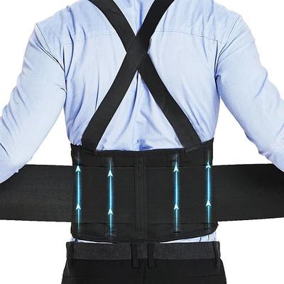Ergonomic Back Brace Belt with Suspenders Spandex Lumbar Support for Men Women, Ideal for Construction and Heavy Lifting, Hook-and-Loop Adjustable Fit, Hand Washable