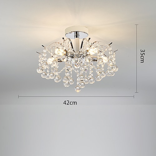 LED-Kronleuchter 42/50/60/80/100 cm 5/8/10/12/15 Köpfe, Glühbirne nicht enthalten, galvanisiertes Finish, Kristallmetall, moderner zeitgenössischer Stil, Schlafzimmer, Esszimmer, Mini-Pendelleuchte, Image