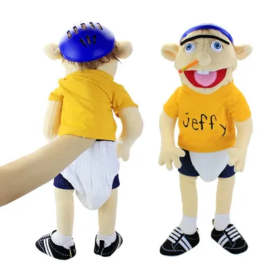 60cm Jeffy Hand Puppet Plush Children Soft Doll Talk Show Party Props Christmas Doll Plush Toys
