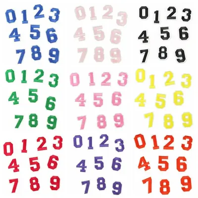 10PCS 12 Colors Number 0-9 Embroiered Patches On Clothes Ball Suit Number Mark Number Label Sew Accessories Iron On Patches DIY