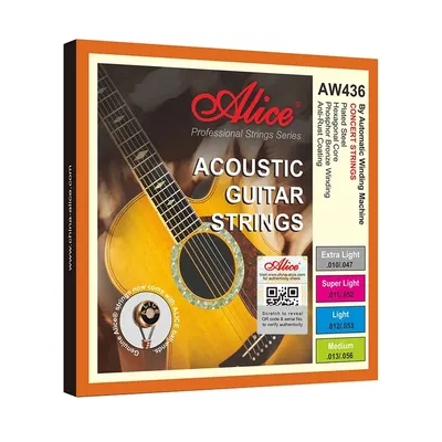 Alice AW436 Phosphor Bronze Acoustic Folk Guitar Strings Anti-Rusting Coating