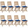 Bearsu - Furniture Limited - Sedie da Giardino Pieghevoli 8 pz con Cuscini - Blauw