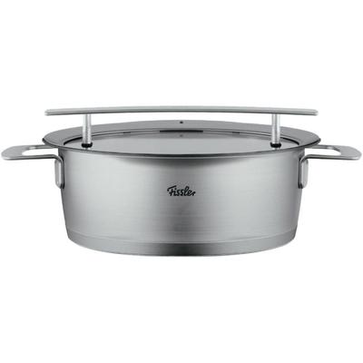 Bratentopf FISSLER "Phi Collection", silber (silberfarben), B:23,5cm H:11,5cm L:31,5cm Ø:20cm, Töpfe, cookstar Allherdboden; Edelstahl 18/10; Made in Germany Image