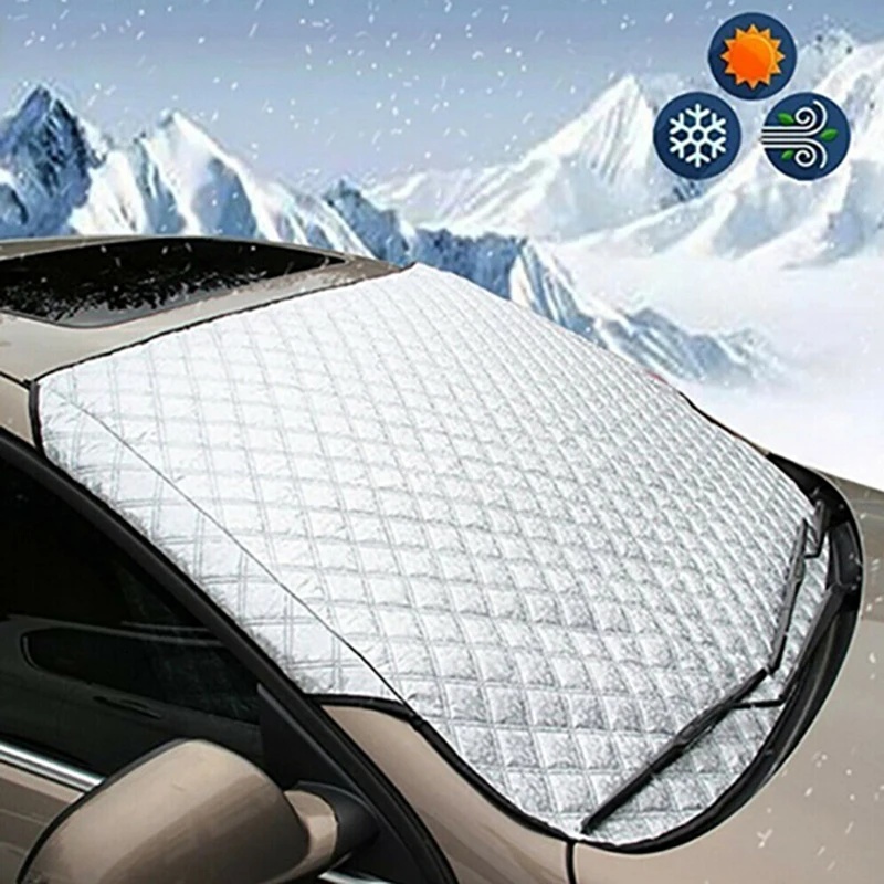 1pc Universal Auto Frontscheibe Windschutz scheibe Auto Sonnenschutz Schnee Eis schutz Abdeckung Winter Sommer Windschutz scheibe 150cm x 70cm Image