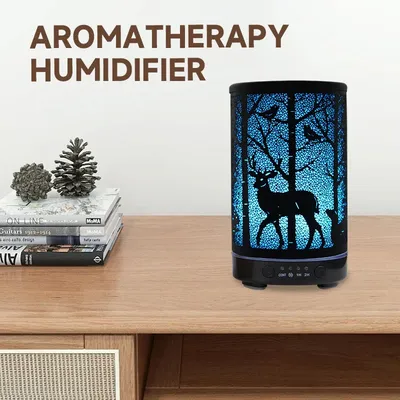 Ultraschall Luftbe feuchter ätherisches Öl Diffusor Hohl hirsch Timing Funktion Cool Mist Maker Fogger mit LED-Licht Diffusor