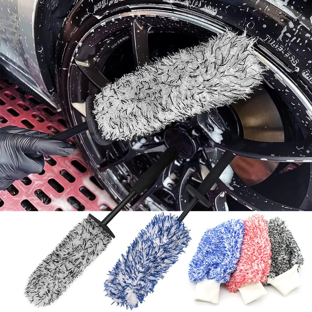 Auto waschanlage Mikro faser räder Bürste rutsch feste ultra weiche Auto-Reinigungs handschuhe Handschuh Auto Rad Speichen Bürsten Autozubehör Image