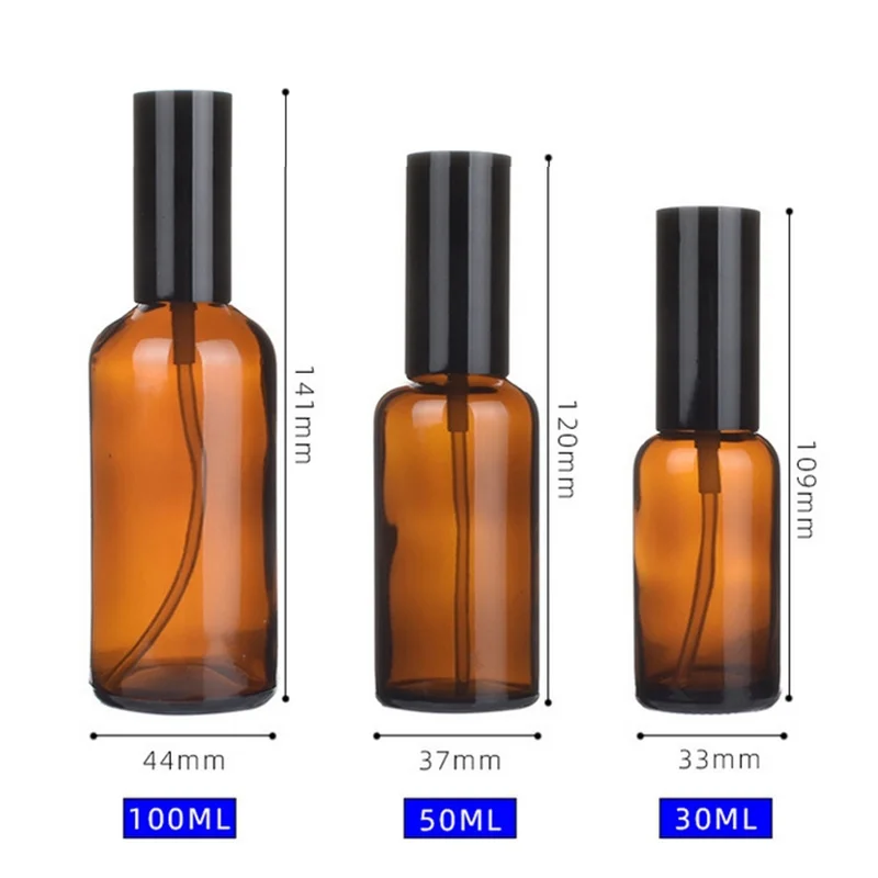 30 ml 50 ml 100 ml Braunglas-Sprühflasche, nachfüllbare Reiseflasche, Parfümflasche, Sprühgerät, Zerstäubungsflasche, Flasche für ätherische Öle Image