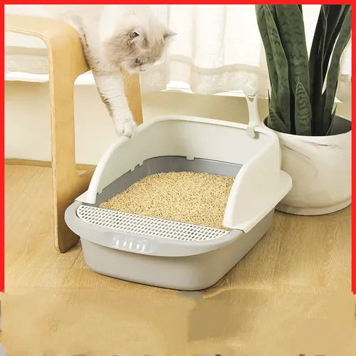 Große Katzenstreu Box Anti-Splash Halb Geschlossene Katze Wc Deodorant Kätzchen Toilette Kann Setzen