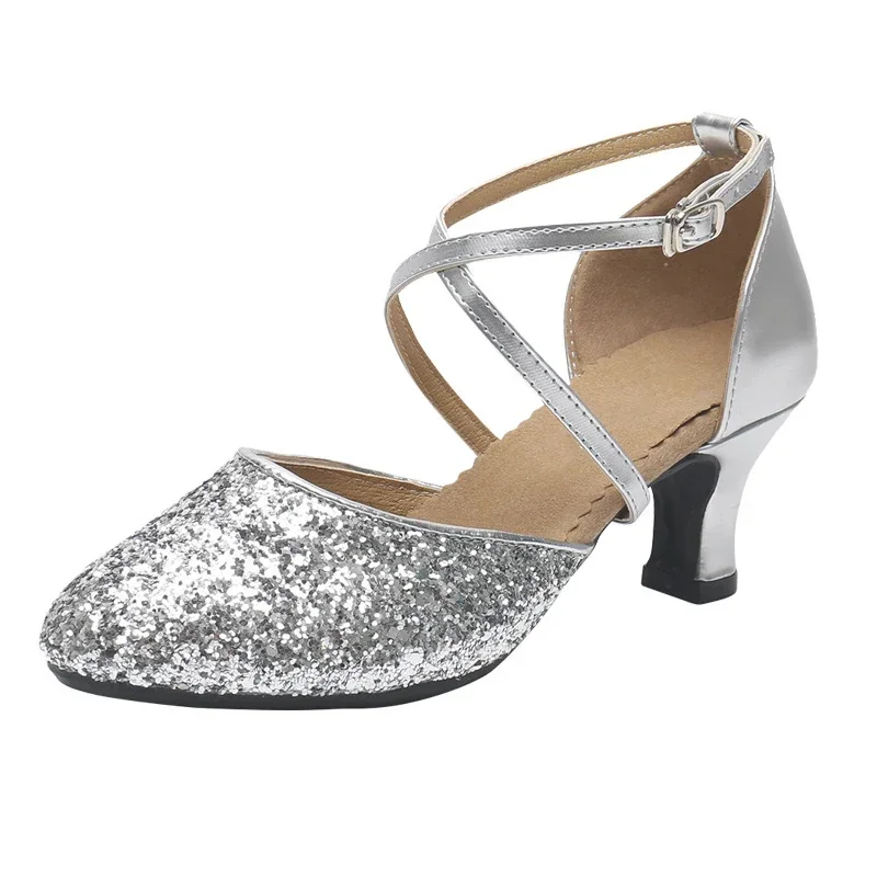 Großhandel Tanz schuhe für Frauen Latino Ballsaal Tango Latin Salsa Tanz schuhe Close Toe Frauen Heels 5,5 cm moderne Tanz schuhe
