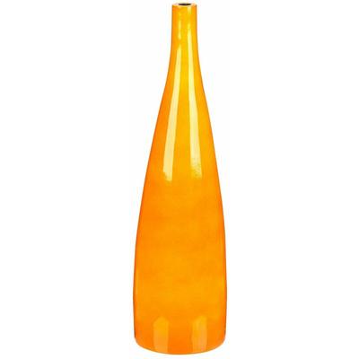 Beliani - Blumenvase Orange Terrakotta 50 cm Handgemacht Langer Hals Schmale Öffnung Flaschenform